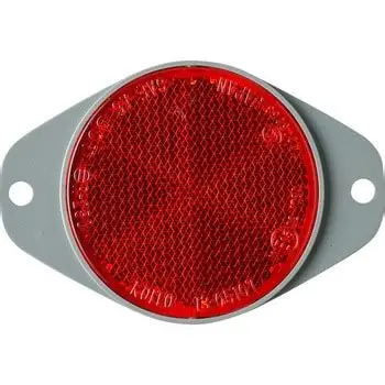 Odrazka kulatá červená s ušima, pr. 75mm, délka 97mm