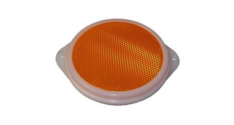 Odrazka kulatá oranžová s ušima, pr. 81mm, délka 100mm