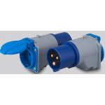 Adaptér 230V 3kolík/ 230V EURO+CZ, krytí IP54