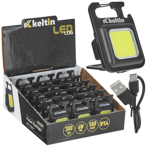 Pracovní světlo mini s magnetem LED COB 6W, 500mAh, 300lm, IPX4 s usb nabíjením