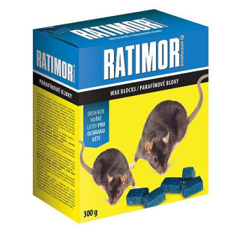 Nástraha na myši Ratimor brodifacoum voskový blok 300g