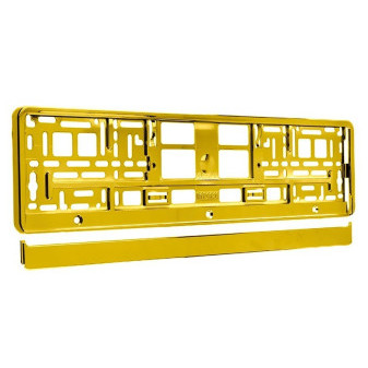 Podložka pod SPZ metalická, zlatá - komplet