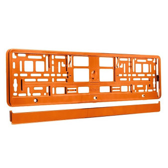 Podložka pod SPZ metalická, oranžová - komplet