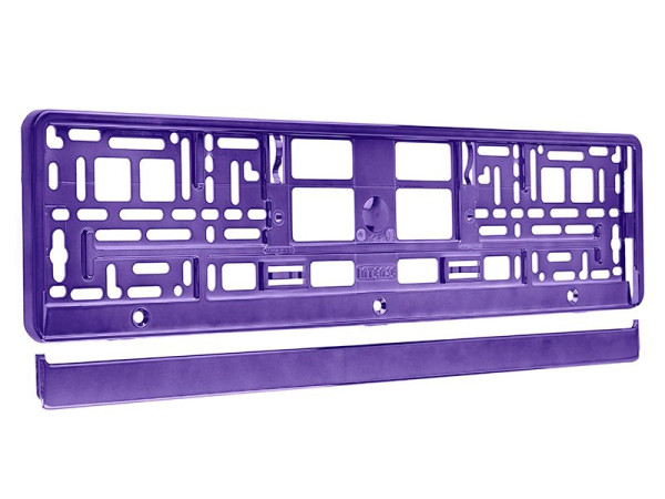 Podložka pod SPZ metalická, fialová - komplet