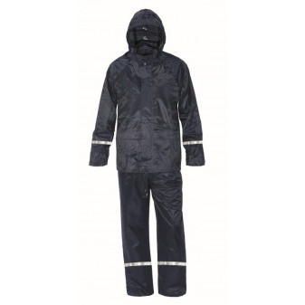 Oblek pogumovavý CXS-PROFI, kalhoty+blůza s kapucí, modrý, vel. M, CANIS