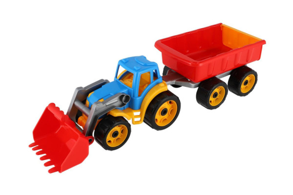 Hračka traktor nakladač s vlekem a lžící