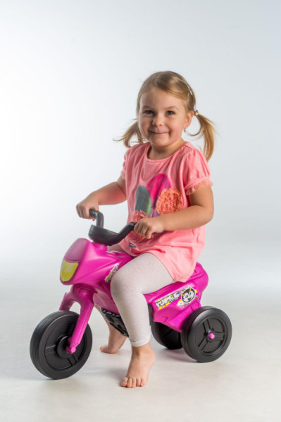 Odrážedlo Enduri Yupee růžové, výška sedadla 26cm, nosnost 25kg