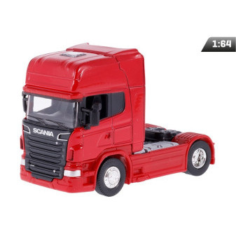 Hračka model 1:64 Scania V8 R730, tahač, červený