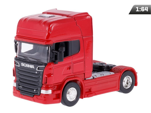 Hračka model 1:64 Scania V8 R730, tahač, červený