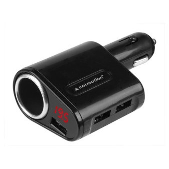 Nabíječka 3x USB, 5A Max s voltmetrem 8-30V a EURO zásuvkou max. 120W