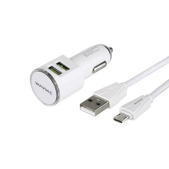 Nabíječka WAYME 12/24V 2x USB 3,4A + kabel s micro USB konektorem