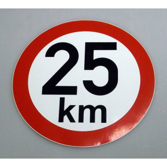 Samolepka rychlosti 25 km (průměr 190mm)