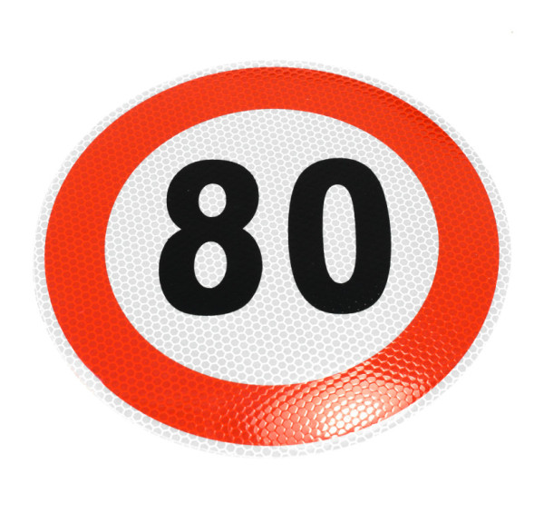 Samolepka rychlosti 80 km reflexní (průměr 200mm)