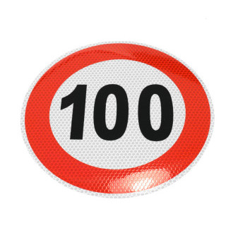 Samolepka rychlosti 100 km reflexní (průměr 200mm)