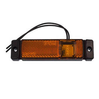 Svítilna poziční boční s odrazkou oranžová, LED, 12V|24V