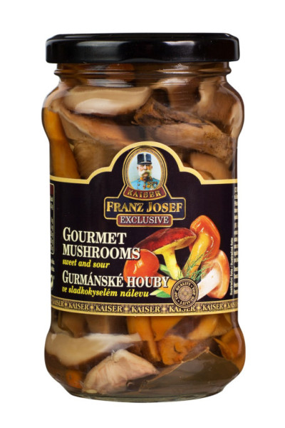 Směs gurmánských hub - sladkokyselý nálev - Franz Josef - 280g