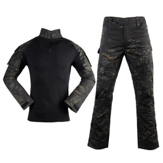 Souprava taktická maskáčová, kalhoty, mikina, multicam black, M, Smilodon