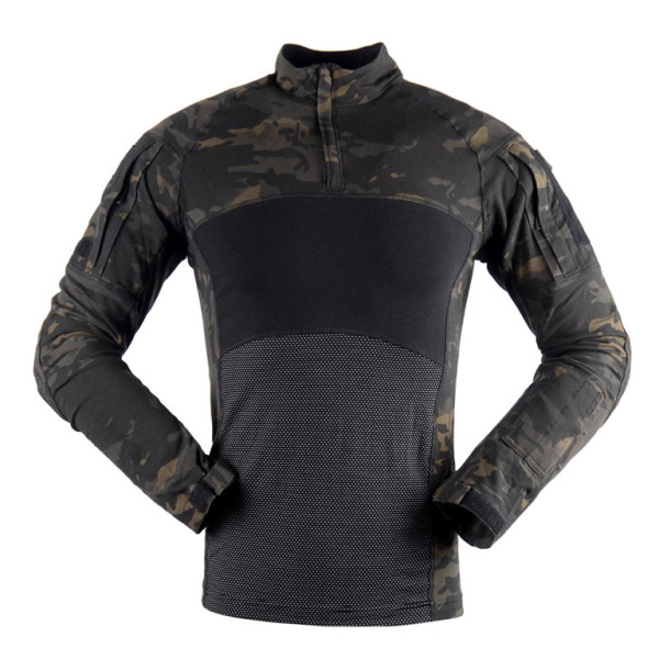 Triko maskáčové taktické, dlouhý rukáv, multicam black, L, Smilodon