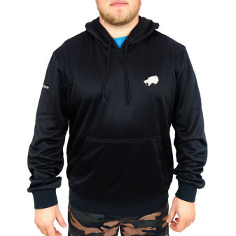 Mikina černá s kapucí SMILODON polyester, L