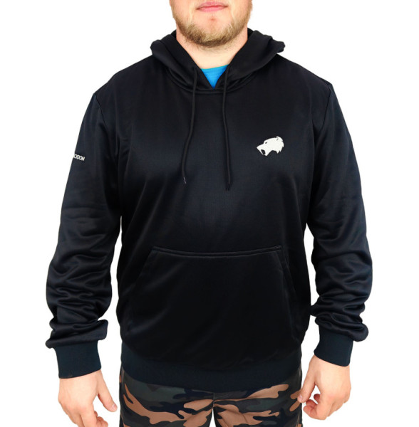 Mikina černá s kapucí SMILODON polyester, XXL