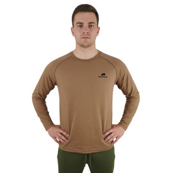 Tričko hnědé, dlouhý rukáv, 100% bavlna, Smilodon, XXL