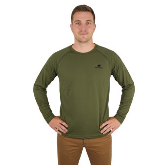 Tričko olivové, dlouhý rukáv, 100% bavlna, Smilodon, XXL