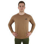 Tričko hnědé, dlouhý rukáv, 100% bavlna, Smilodon, XXXL