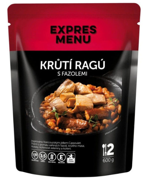 Expres Menu Krůtí ragů s fazolemi - 2 porce 600g