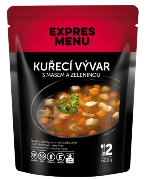 Expres Menu Kuřecí vývar s masem a zeleninou - 2 porce 600g