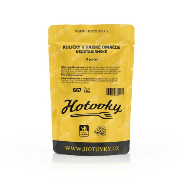 Hotovky Vegetariánské - Kuličky v rajské omáčce - 2 porce - 680 g